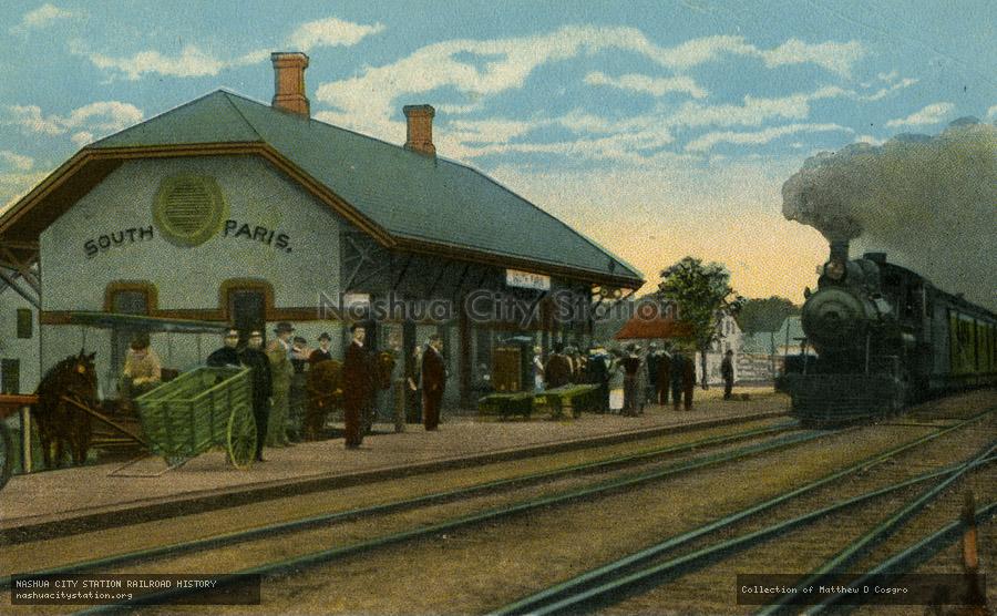 Postcard: Grand Trunk Depot, South Paris, Maine